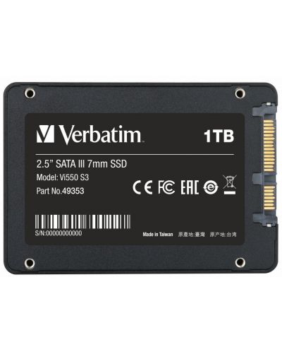 SSD памет Verbatim - Vi550 S3, 1TB, 2.5'', SATA III - 2